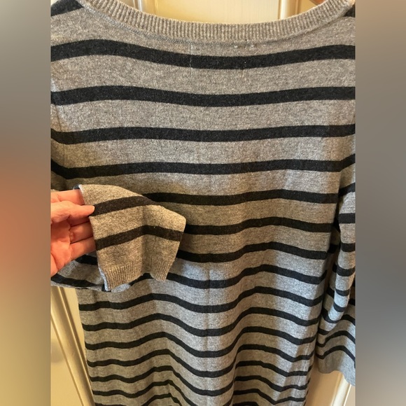 Banana Republic Stripe Sweater Dress with Button Detail Size LP - Picture 5 of 6